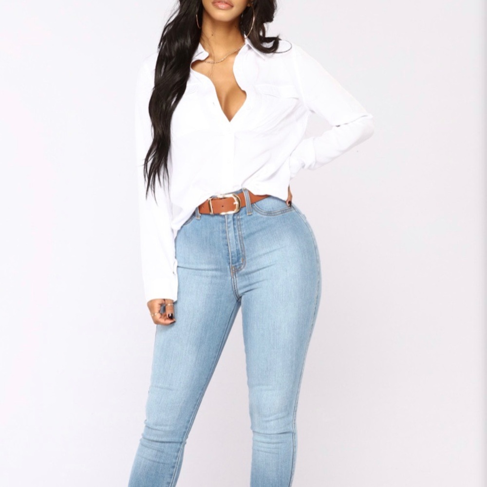NWT Fashion Nova white shirt medium
